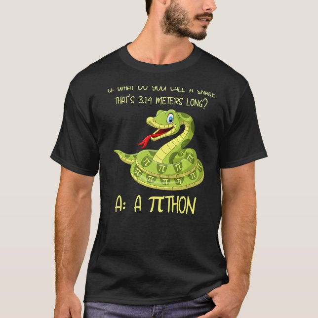 Python Pithon Pi Symbol Funny Math Mathematic Teac T-Shirt (Vorderseite)