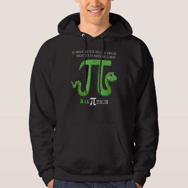 Python Pithon Pi Symbol Funny Mathematiker Pi Day Hoodie (Vorderseite)