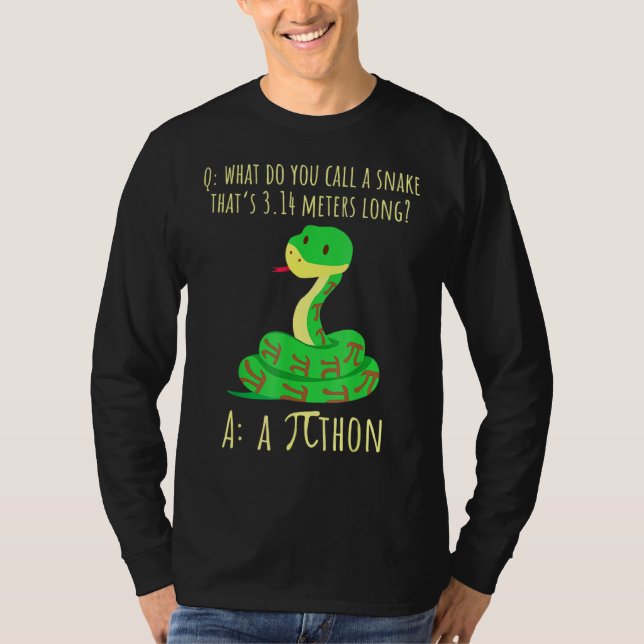 Python Pithon Pi Symbol Funny Mathematiker Pi Day T-Shirt (Vorderseite)