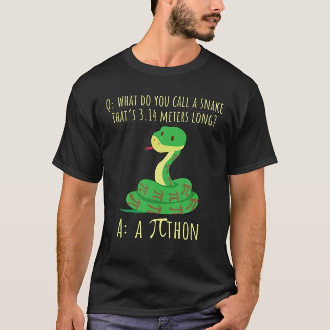 Python Pithon Pi Symbol Funny Mathematiker Pi Day T-Shirt (Vorderseite)