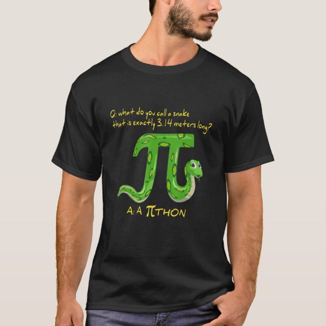 Python Pithon Pi Symbol Funny Mathematiker Pi Day T-Shirt (Vorderseite)