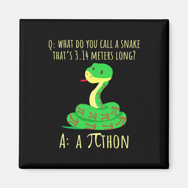 Python Pithon Pi Symbol Lustiger Mathe-Lehrer Pi T Magnet (Vorne)