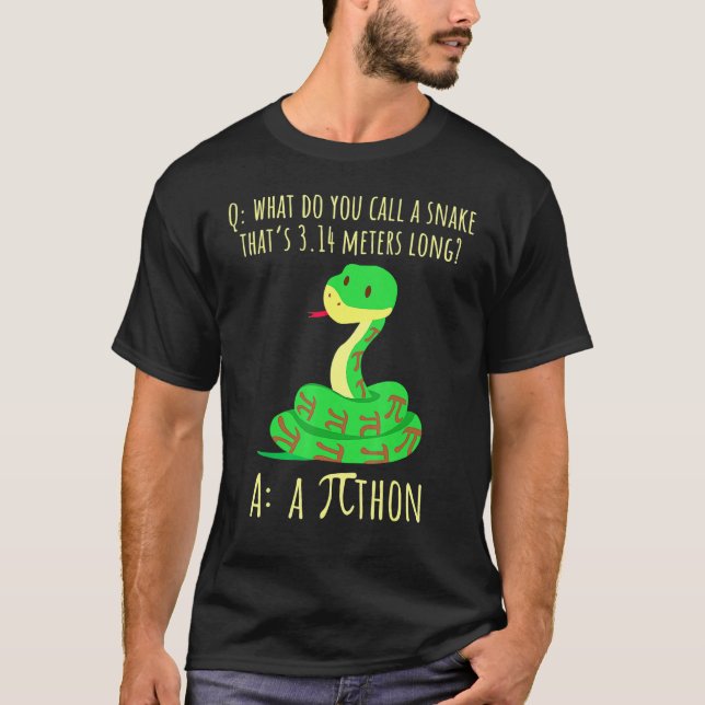 Python Pithon Pi Symbol Lustiger Mathelehrer Pi Ta T-Shirt (Vorderseite)