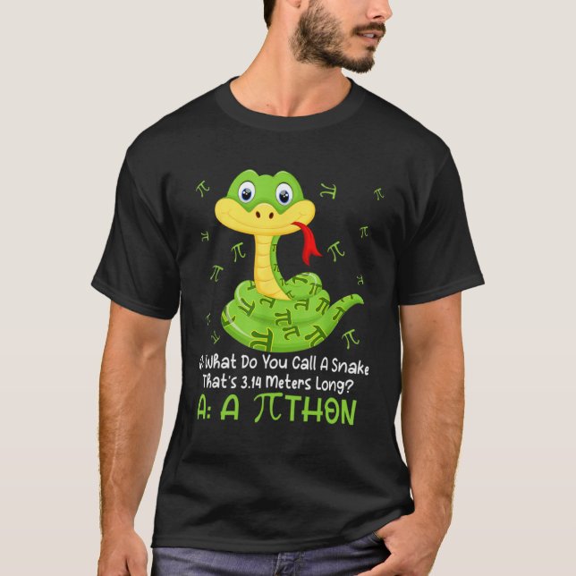 Python Pithon Pi Symbol Math Lehrer Pi Day T-Shirt (Vorderseite)