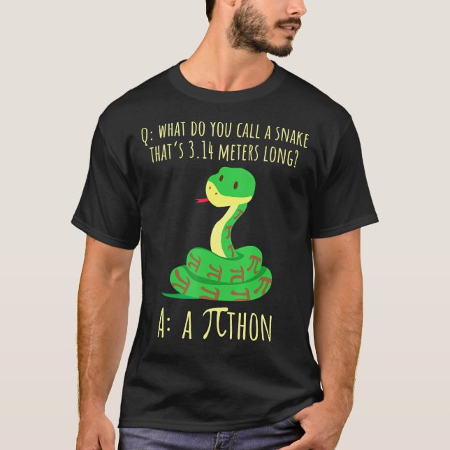Python Pithon Pi Symbol Math Lehrer Pi Day T-Shirt (Vorderseite)