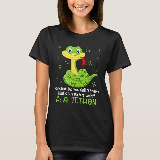 Python Pithon Pi Symbol  Math Teacher Pi Day T-Shirt (Vorderseite)