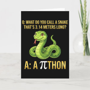 Python Pithon Pi-Tag Symbol Lustiger Mathelehrer 3 Karte
