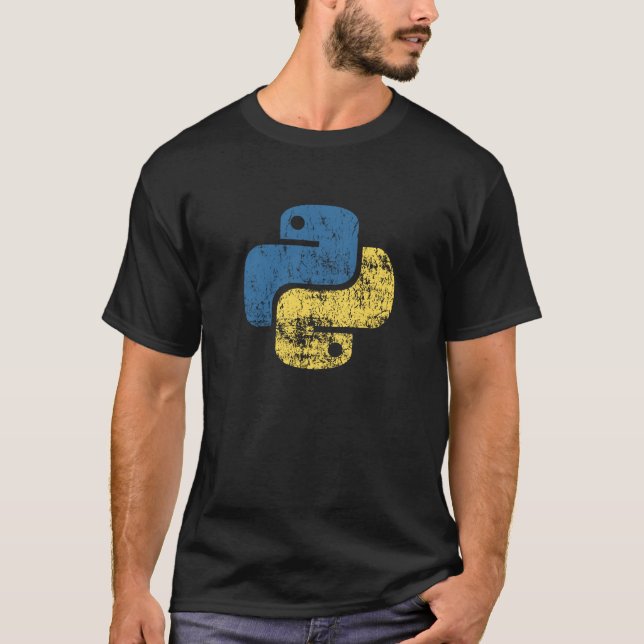 Python Programming Languange Retro Logo T-Shirt (Vorderseite)
