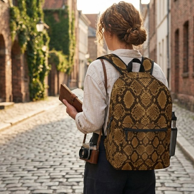 Python-Schlangenleder-Druck Bedruckter Rucksack (Von Creator hochgeladen)