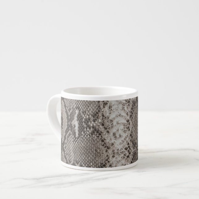 Python Snake Skin Animal Print Espressotasse (Vorderseite Links)