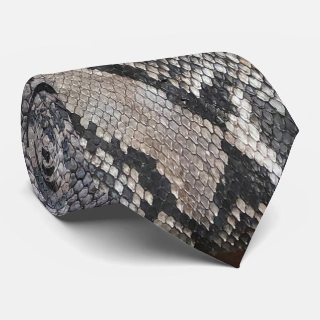 Python Snake Skin - Rich Elegant Luxury Mode Krawatte (Gerollt)