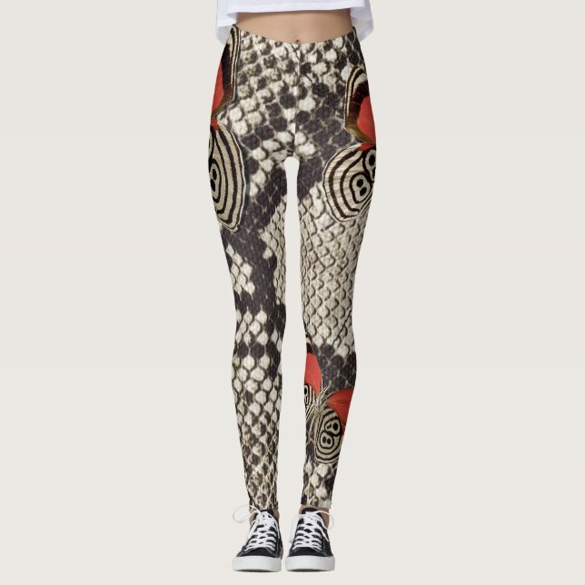 Pythonschlange-Liebe-Schmetterlings-Leggings Leggings (Vorderseite)
