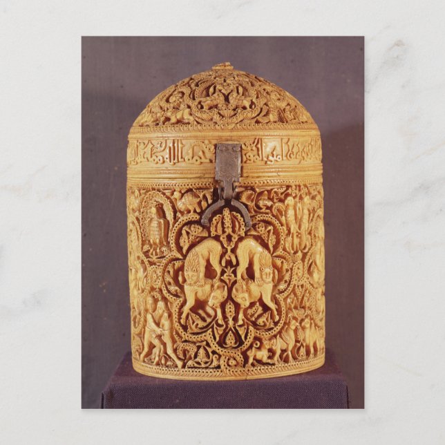 Pyx mit Relief, das die Freuden darstellt Postkarte (Vorderseite)