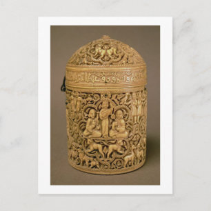 Pyx mit Relief, die die Freuden höflich darstellen Postkarte