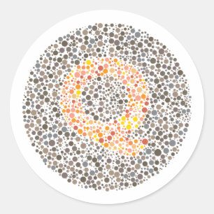 "Q-" Augen-Test-Buchstabe Runder Aufkleber
