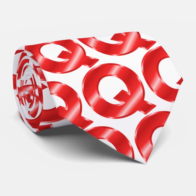 Q Der Buchstabe Q Necktie Krawatte (Gerollt)