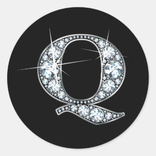 "Q" Diamant Bling Sticker