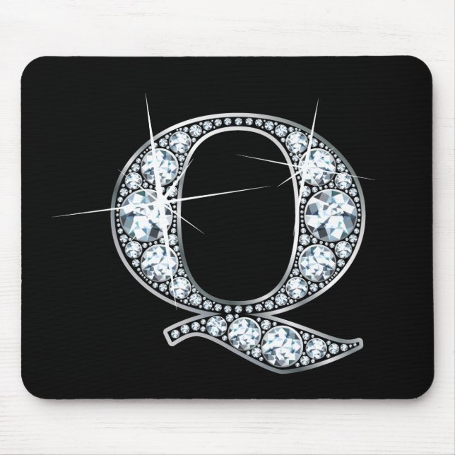 "Q" Diamond Bling Mousepad (Vorne)