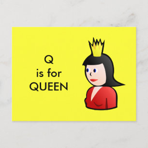 "Q" ist für Queen Alphabet Flashcard Postkarte