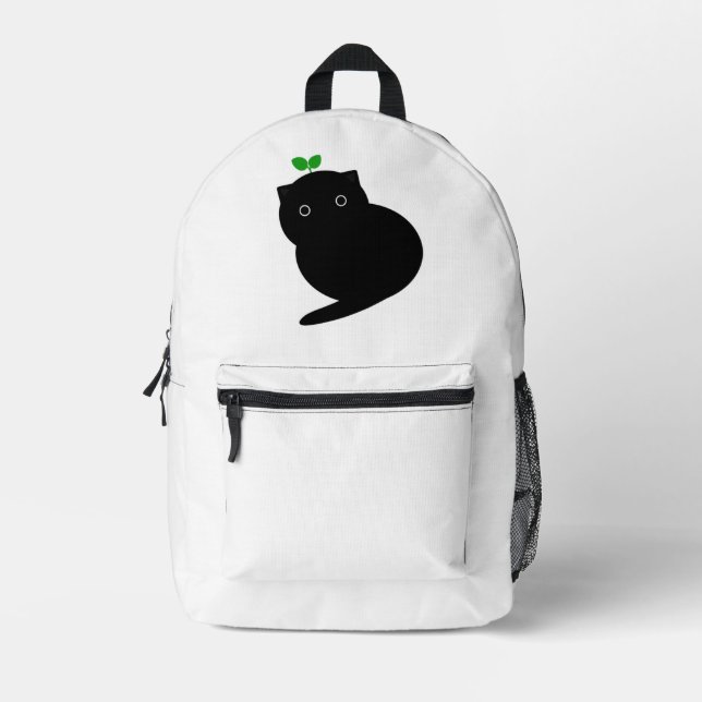Q Katze Bedruckter Rucksack (Vorderseite)