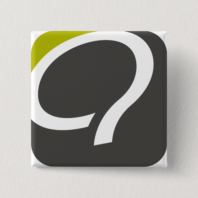 Q- Knopf - chartreuse Button (Vorderseite)