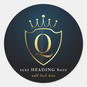 Q - Letter Monogram Round Aufkleber