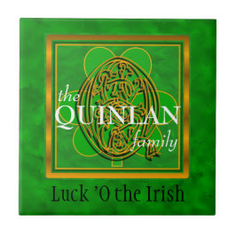Q "Luck of the Irish" Family Custom Monogram Tile Fliese