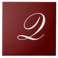 Q Monogram Initial White on Maroon