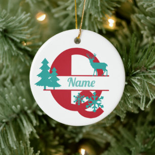 Q Monogram Urlaubserinnerung Tree Ornament