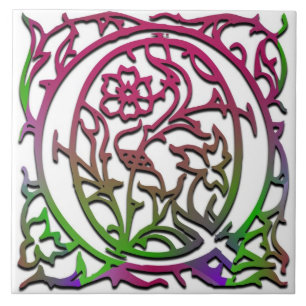 Q Monogramm Keramik "Besque Garden" Fliese