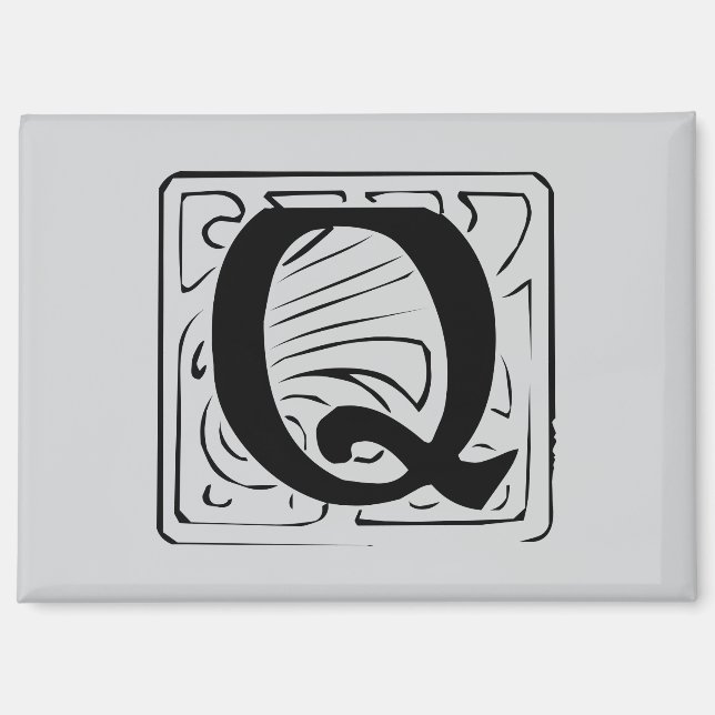 Q Monogramm schwarz Magnet (Vorderseite)
