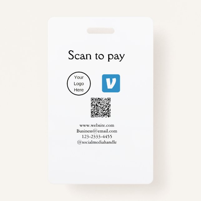 Q R Code venmo scannen, um Logokombination Social  Ausweis (Vorderseite)