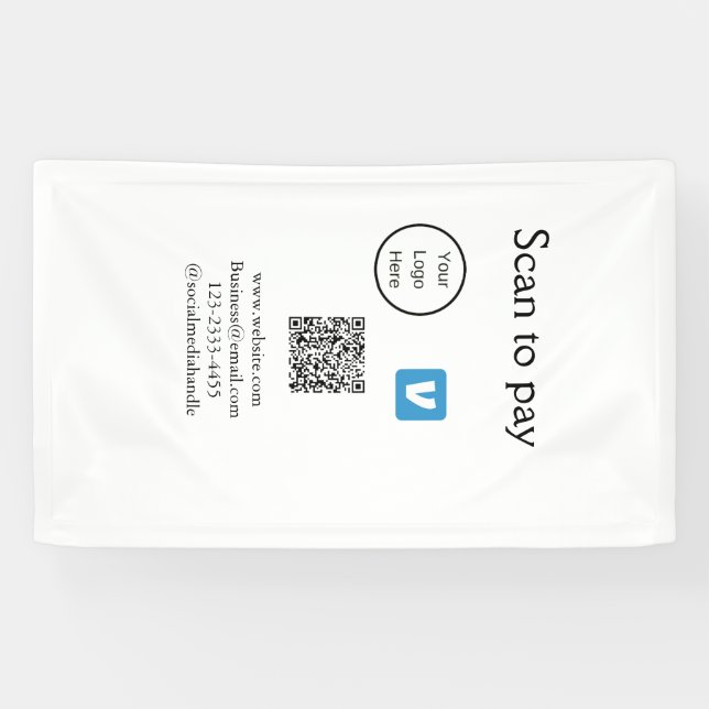 Q R Code venmo scannen, um Logokombination Social  Banner (Horizontal)