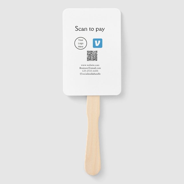 Q R Code venmo scannen, um Logokombination Social  Fächer (Vorderseite)