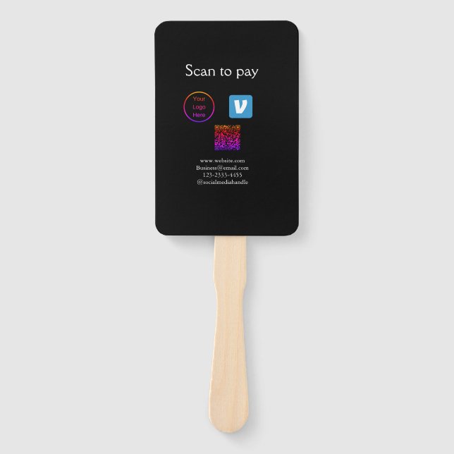 Q R Code venmo scannen, um Logokombination Social  Fächer (Vorderseite)
