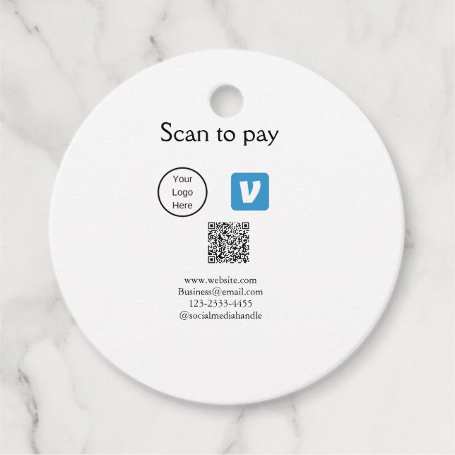 Q R Code venmo scannen, um Logokombination Social  Geschenkanhänger (Vorderseite)