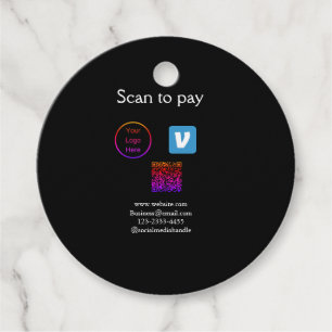 Q R Code venmo scannen, um Logokombination Social Geschenkanhänger