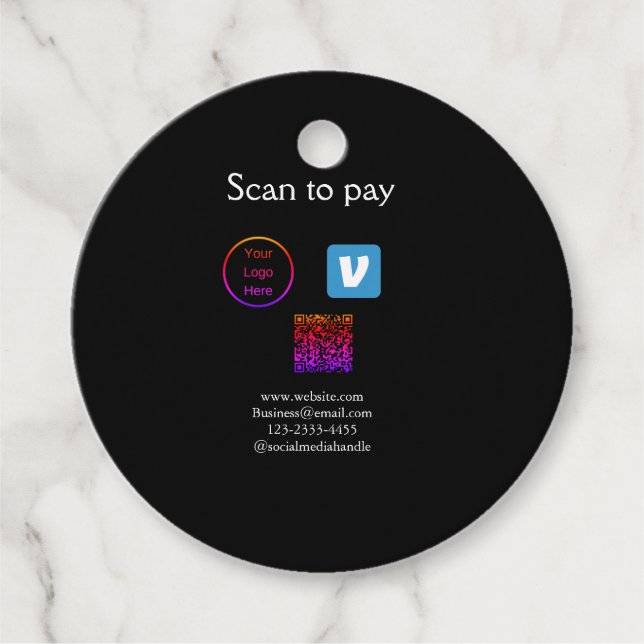 Q R Code venmo scannen, um Logokombination Social  Geschenkanhänger (Vorderseite)