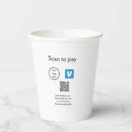 Q R Code venmo scannen, um Logokombination Social  Pappbecher