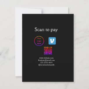 Q R Code venmo scannen, um Logokombination Social Postkarte