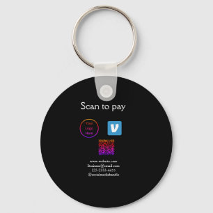 Q R Code venmo scannen, um Logokombination Social Schlüsselanhänger