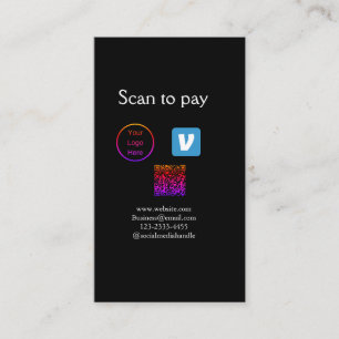 Q R Code venmo scannen, um Logokombination Social  Visitenkarte