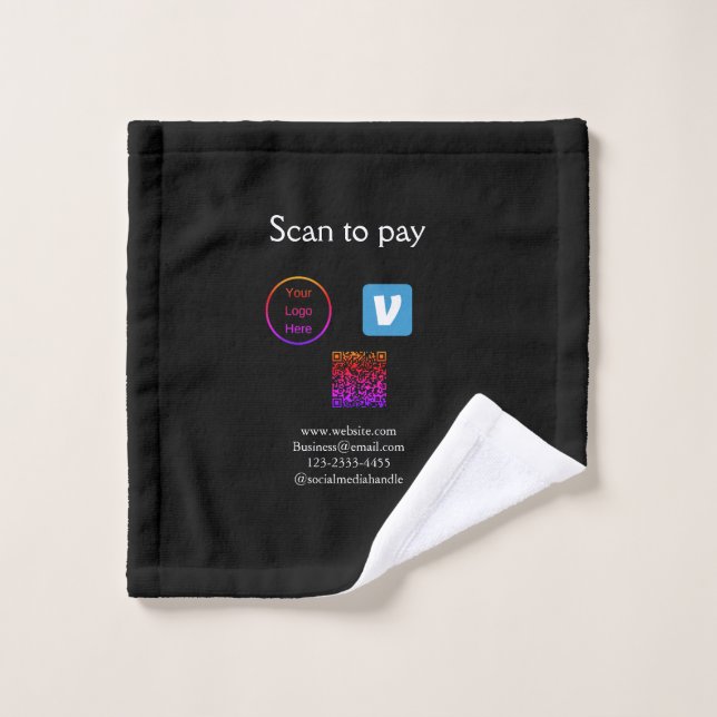 Q R Code venmo scannen, um Logokombination Social  Waschlappen (Waschlappen)