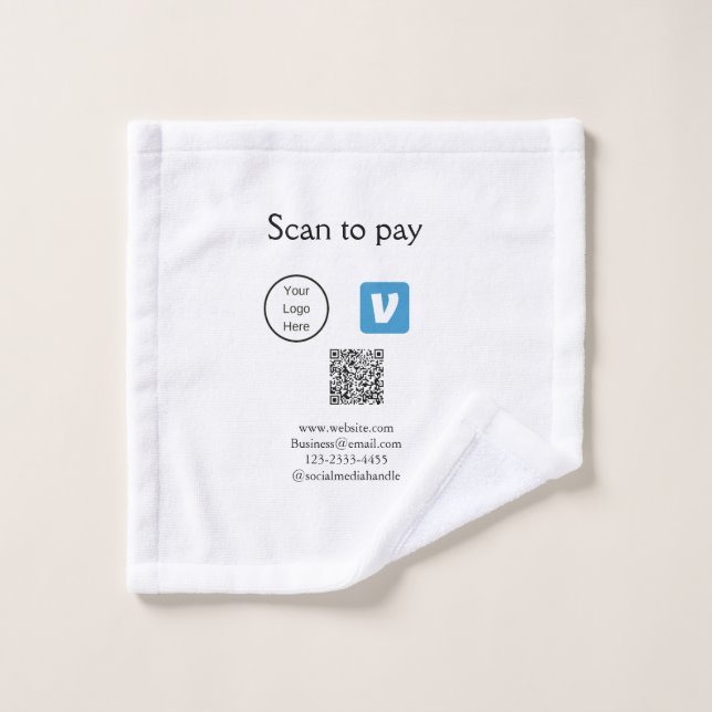 Q R Code venmo scannen, um Logokombination Social  Waschlappen (Waschlappen)
