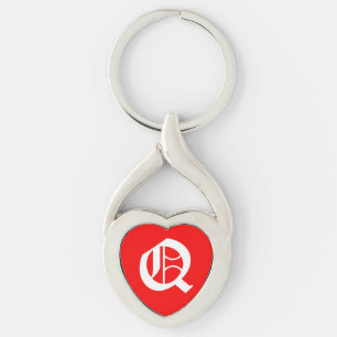 "Q" Red Heart Schlüsselanhänger