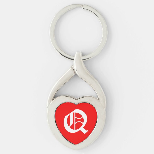 "Q" Red Heart Schlüsselanhänger (Vorderseite)