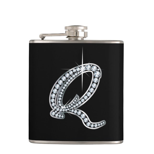 Q Skript "Diamond Bling"-Flasche Flachmann (Vorderseite)