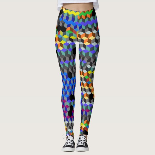 Q-Würfel Leggings (Vorderseite)