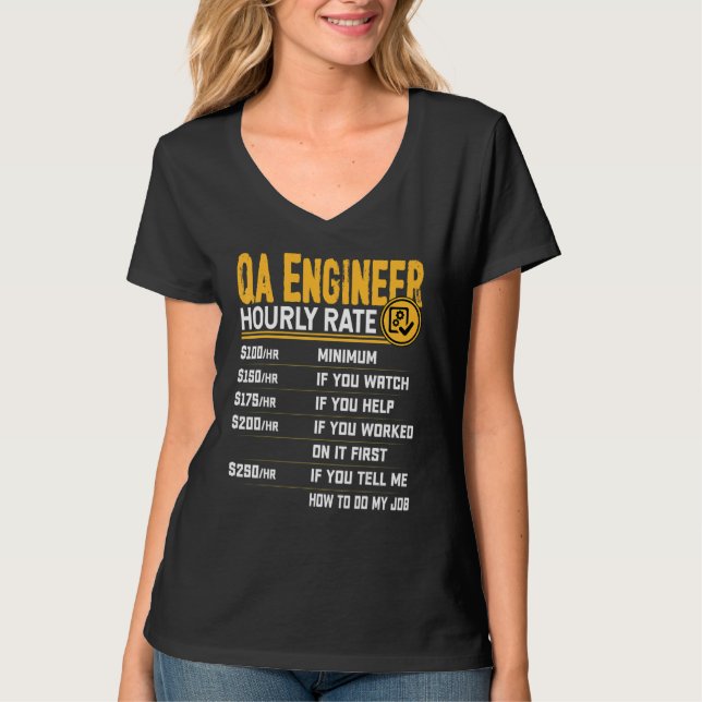 QA Engineer Stundenzähler-Programmierer-Coder T-Shirt (Vorderseite)