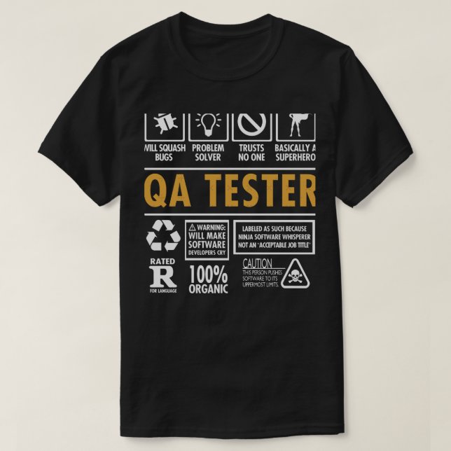 QA Tester Funny Quality Assurance Job T-Shirt (Design vorne)